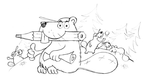 ClubDesk Beaver character sketch