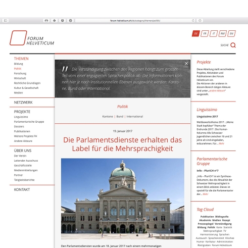 Forum Helveticum website