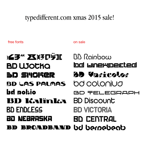  typedifferent.com XMAS sale 2015
