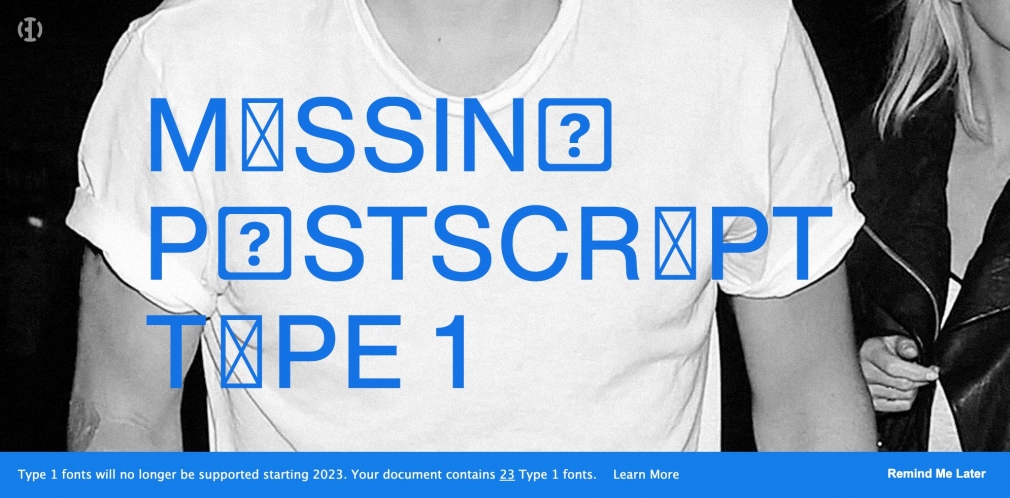 bd missing postscript type 1 fonts