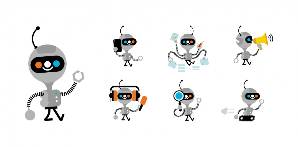 Connected Bot-E robot character 