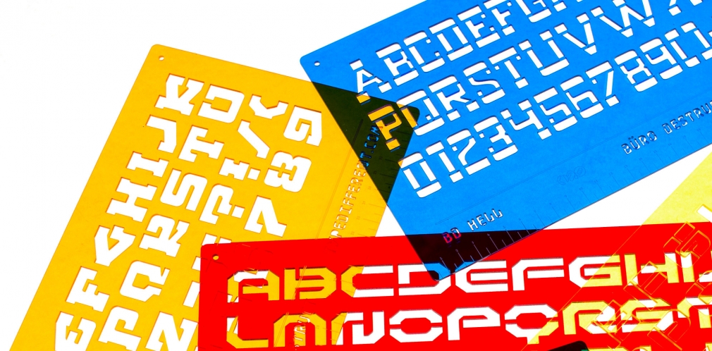 typedifferent font stencils